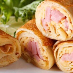Mlyntsi with ham and chedder cheese, 5 pcs.
