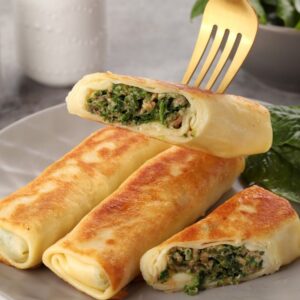 Mlyntsi with salmon and spinach, 6 pcs.