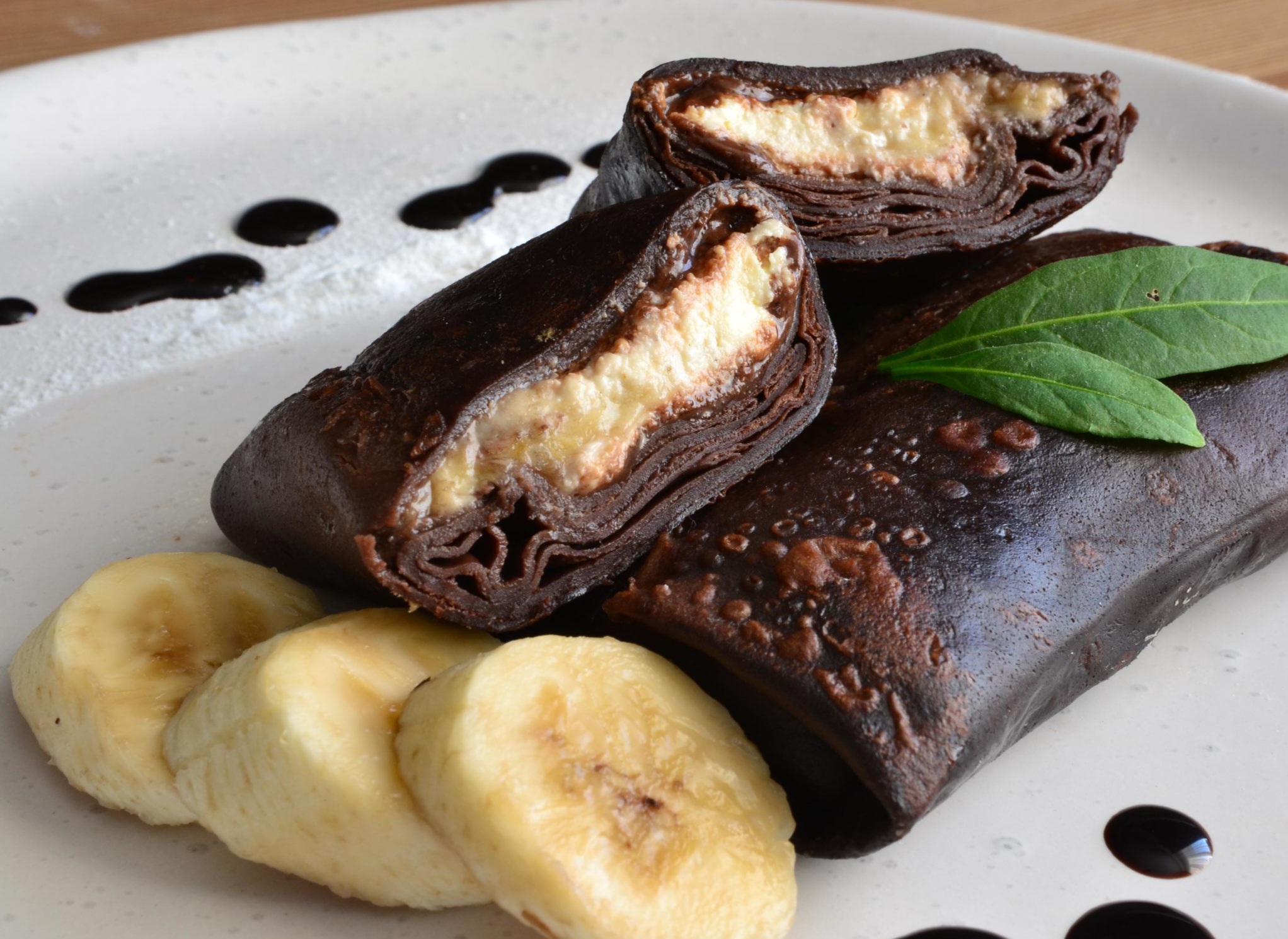Mlyntsi chocolade with cream cheese and banana, 5 pcs.